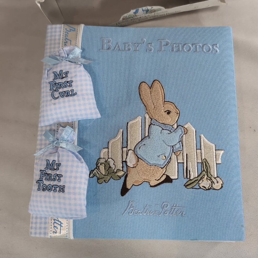 Beatrix Potter Photo Album Rabbit Baby's Blue 160 4"x6" Tooth Curl Pouch 2004 - Picture 2 of 9